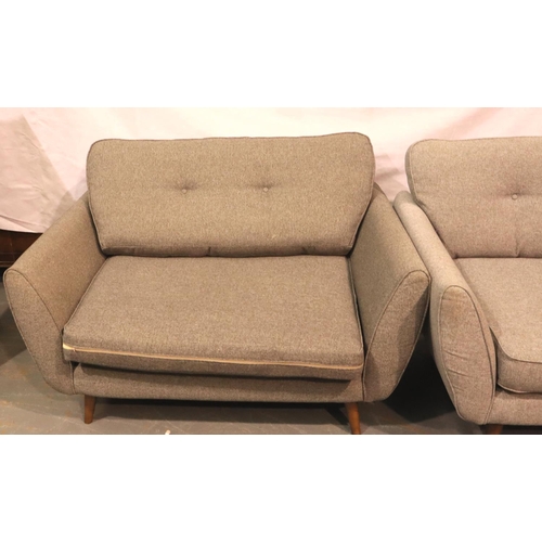 558 - Pair of contemporary grey fabric sofas, largest 190 x 94 x 70H cm. Not available for in-house P&P, c... 