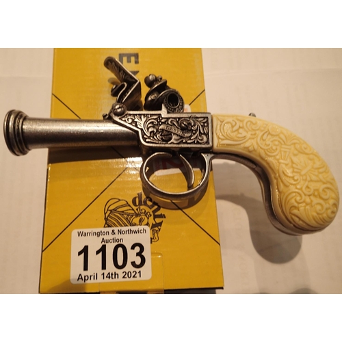 1103 - Boxed as new Denix replica Griffin flintlock pistol. P&P Group 1 (£14+VAT for the first lot and £1+V... 