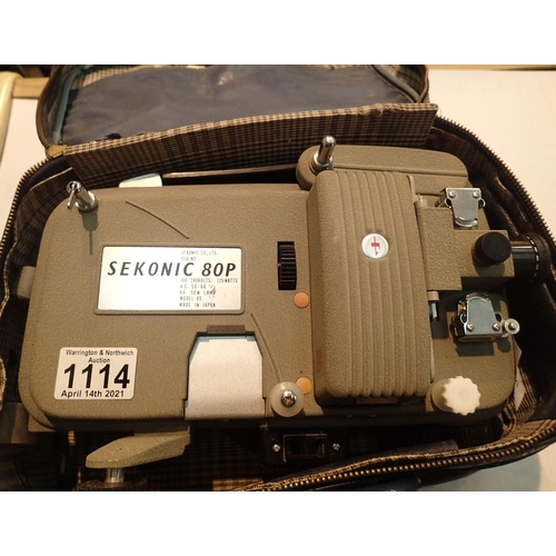 1114 - Cased Sekonic 80P film projector. P&P Group 3 (£25+VAT for the first lot and £5+VAT for subsequent l... 