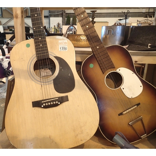 1350 - Falcon six string guitar and another both A/F. Not available for in-house P&P, contact Paul O'Hea at... 