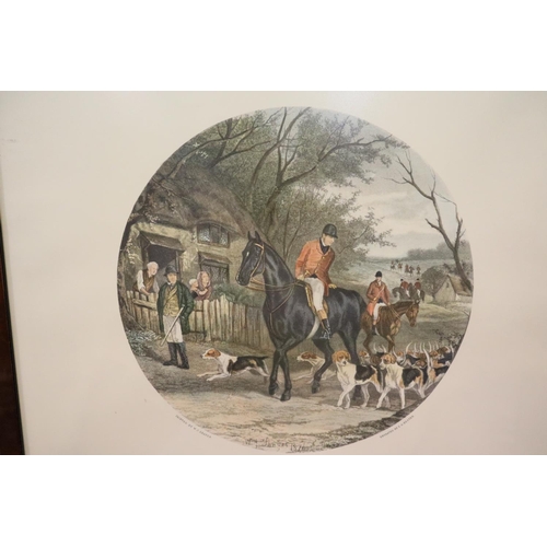 512 - Set of five framed and glazed fox hunting related circular prints, printed by WJ Shafer and engraved... 