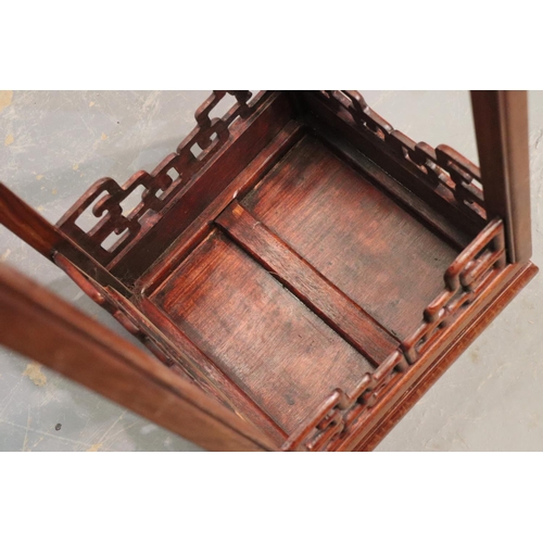 525 - Oriental hardwood plant stand, H: 112 cm. Not available for in-house P&P, contact Paul O'Hea at Mail... 