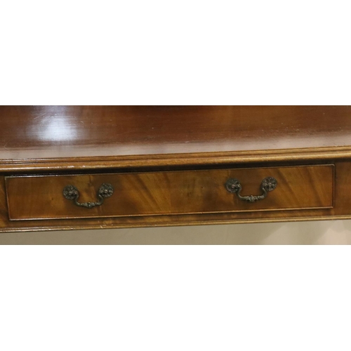 529 - 20thC mahogany single drawer console, raised on claw and ball supports with upstand, 123 x 55 x 89 c... 