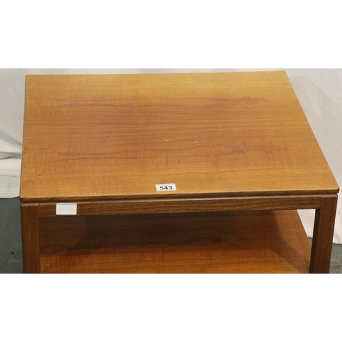 543 - Nathan type teak occasional table with under tier, 60 x 54 x 50H cm. Not available for in-house P&P,... 