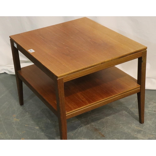 543 - Nathan type teak occasional table with under tier, 60 x 54 x 50H cm. Not available for in-house P&P,... 