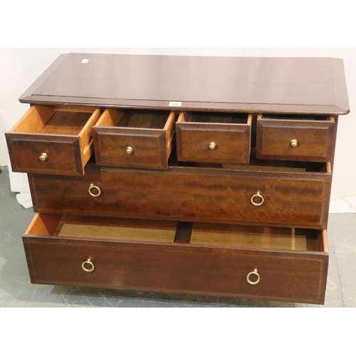 545 - Stag, a bedroom chest of seven drawers, two over three over two, 82 x 47 x 112 cm H. Not available f... 