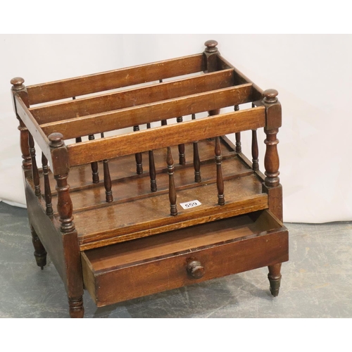 559 - Early 20thC mahogany canterbury magazine rack, 46 x 33 x 37 cm H. Not available for in-house P&P, co... 