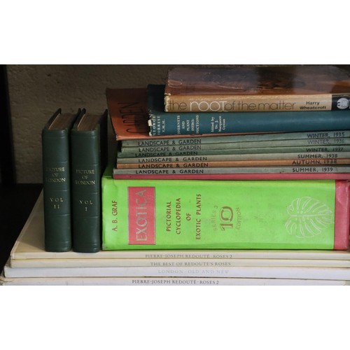 123 - Two shelves of gardening books. Not available for in-house P&P, contact Paul O'Hea at Mailboxes on 0... 