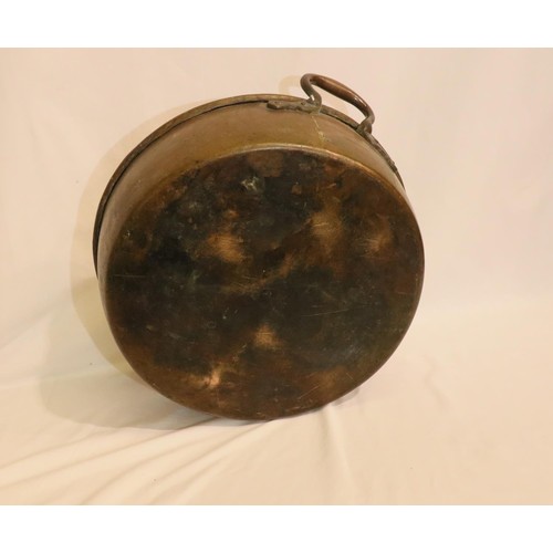 350 - Large Victorian copper preserves pot, D: 45 cm. P&P Group 3 (£25+VAT for the first lot and £5+VAT fo... 