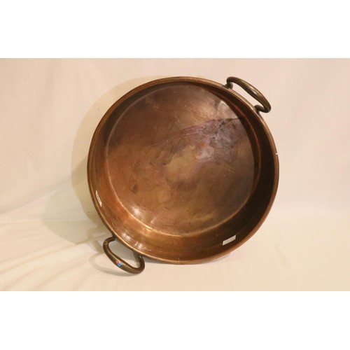 350 - Large Victorian copper preserves pot, D: 45 cm. P&P Group 3 (£25+VAT for the first lot and £5+VAT fo... 