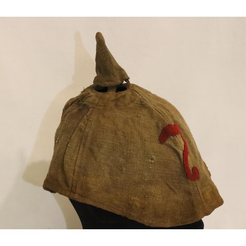 414 - WWI Pickelhaube canvas cover dated 1915. P&P Group 2 (£18+VAT for the first lot and £3+VAT for subse... 