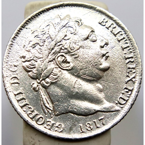 2372 - 1817 - Silver Sixpence of King George 3rd. P&P Group 1 (£14+VAT for the first lot and £1+VAT for sub... 