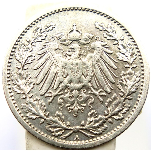 2373 - 1912 - Silver Half Mark of Germany minted in Berlin. P&P Group 1 (£14+VAT for the first lot and £1+V... 