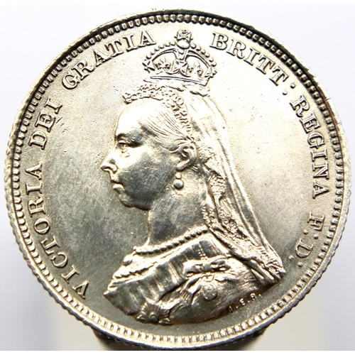 2374 - 1887 - Silver Shilling of Queen Victoria. P&P Group 1 (£14+VAT for the first lot and £1+VAT for subs... 