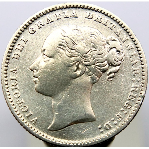 2375 - 1884 - Silver Shilling of Queen Victoria. P&P Group 1 (£14+VAT for the first lot and £1+VAT for subs... 