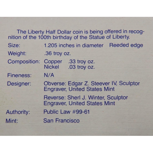 2447 - 1986 American Liberty proof half dollar. P&P Group 1 (£14+VAT for the first lot and £1+VAT for subse... 