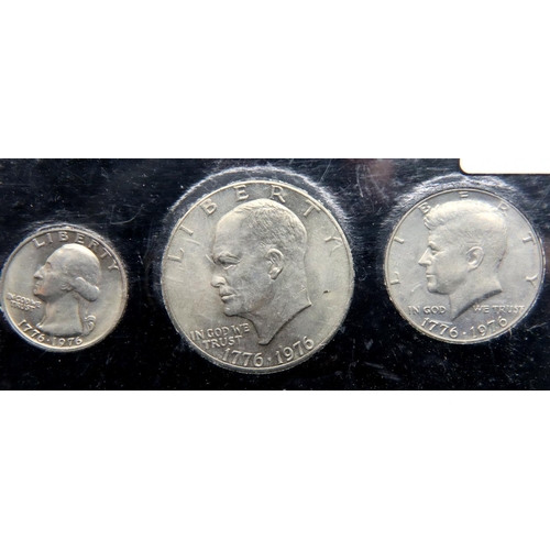 2449 - USA Bicentennial American silver eagle 1776-1976 set. Not available for in-house P&P, contact Paul O... 