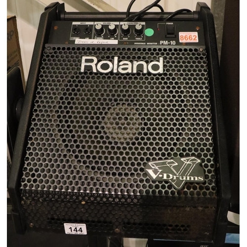 144 - Roland personal monitor PM-10 for spares or repairs. Not available for in-house P&P, contact Paul O'... 