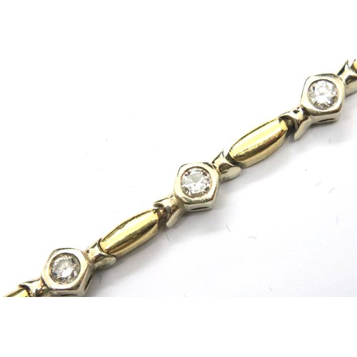 47 - 18ct gold and diamond bracelet, diamonds approximately 2cts, 18.7g. P&P Group 1 (£14+VAT for the fir... 