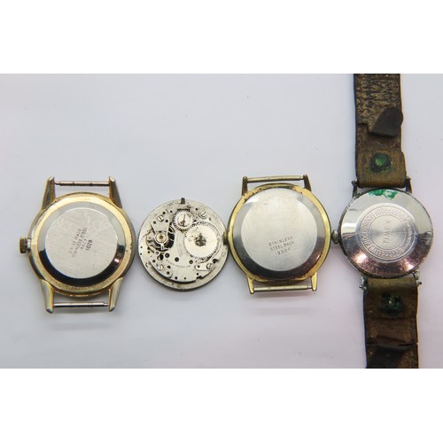 87 - Three mechanical wristwatches and a movement. P&P Group 1 (£14+VAT for the first lot and £1+VAT for ... 