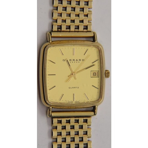 70 - Garrard 9ct gold quartz wristwatch on a 9ct gold bracelet with box and papers, inner and outer box. ... 