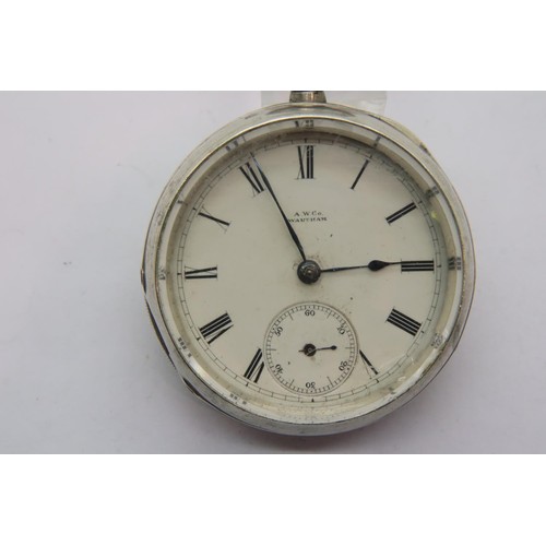 72 - Waltham open faced heavy case pocket watch with William Ellery movement, no 2052363 Birmingham assay... 