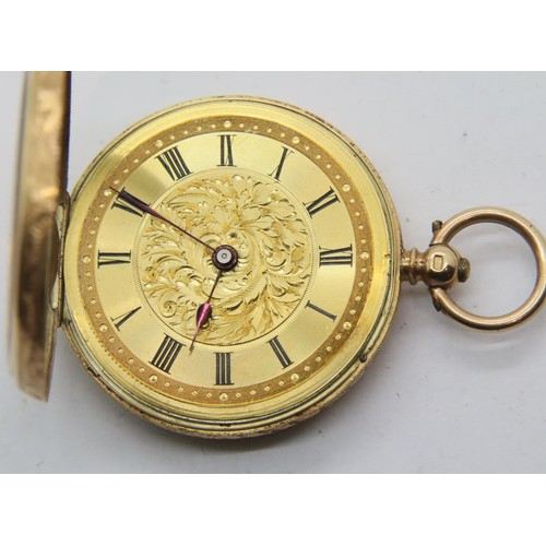 76 - 14ct gold fob watch with gold face. P&P Group 1 (£14+VAT for the first lot and £1+VAT for subsequent... 