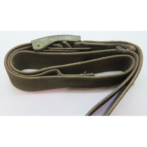 430 - WWII German Afrika Korps belt with green buckle and leather tab with Dresden makers mark. P&P Group ... 