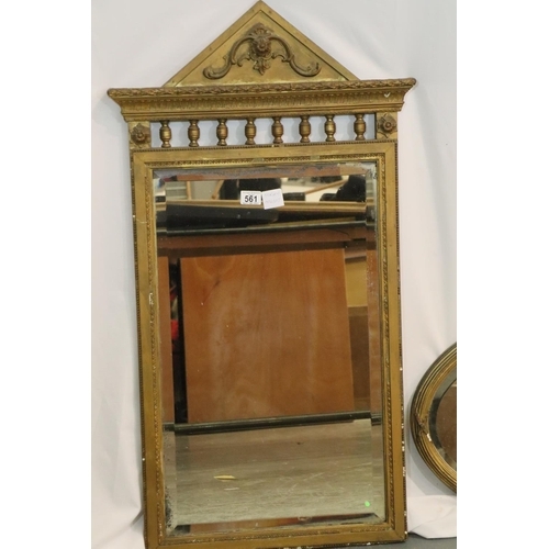 561 - Two 19thC gilt framed mirrors for restoration, largest overall 104 x 57 cm. Not available for in-hou... 