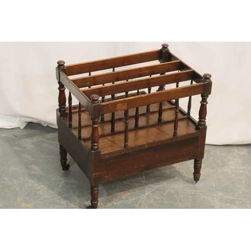 559 - Early 20thC mahogany canterbury magazine rack, 46 x 33 x 37 cm H. Not available for in-house P&P, co... 