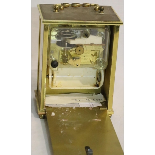 364 - Junghans Meister Ato-mat brass battery powered carriage clock. Not available for in-house P&P, conta... 