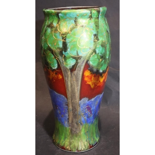 300 - Anita Harris Deco Tree pattern vase, H: 18 cm . P&P Group 2 (£18+VAT for the first lot and £3+VAT fo... 