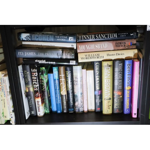 129 - Two shelves of fiction including several first editions. Not available for in-house P&P, contact Pau... 