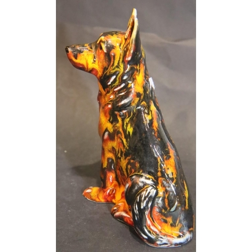 265 - Anita Harris German Shepherd dog, H: 12 cm. P&P Group 2 (£18+VAT for the first lot and £3+VAT for su... 