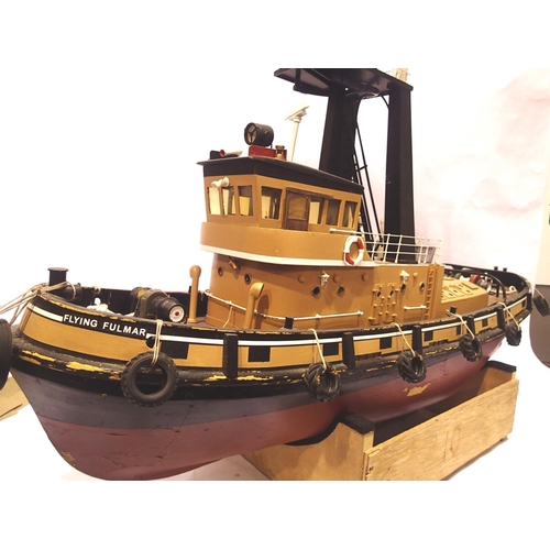 2247 - Radio controlled model of firefighting tugboat Flying Fulmar Glasgow, wood construction, good detail... 