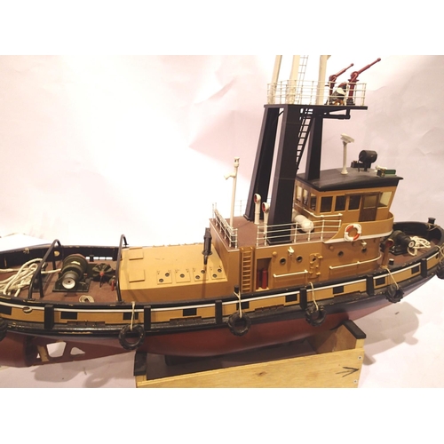 2247 - Radio controlled model of firefighting tugboat Flying Fulmar Glasgow, wood construction, good detail... 