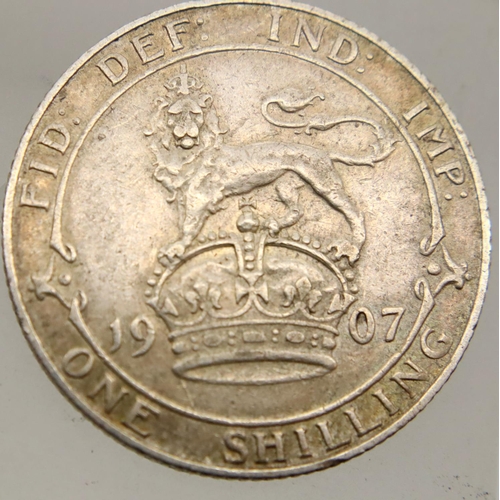 3066 - 1907 - Silver Shilling of Edward VII. P&P Group 1 (£14+VAT for the first lot and £1+VAT for subseque... 