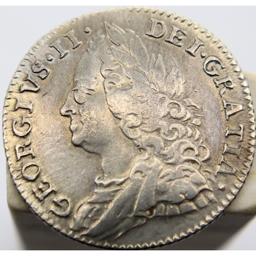 3072 - 1758 - Silver Sixpence of George II. P&P Group 1 (£14+VAT for the first lot and £1+VAT for subsequen... 