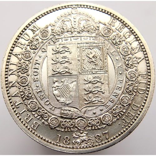 3078 - 1887 - Silver Half Crown of Queen Victoria. P&P Group 1 (£14+VAT for the first lot and £1+VAT for su... 