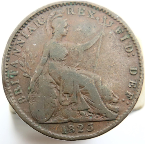 3079 - 1823 - Copper Farthing of George IV. P&P Group 1 (£14+VAT for the first lot and £1+VAT for subsequen... 