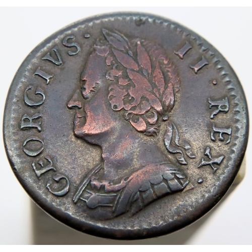 3098 - 1754 - Copper Farthing of George II. P&P Group 1 (£14+VAT for the first lot and £1+VAT for subsequen... 