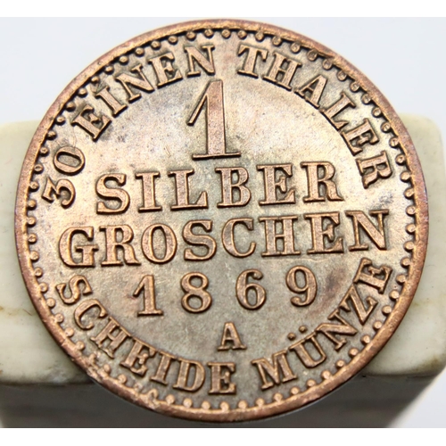 3084 - 1869 - Silver Groschen - Prussia / Bavarian States. P&P Group 1 (£14+VAT for the first lot and £1+VA... 