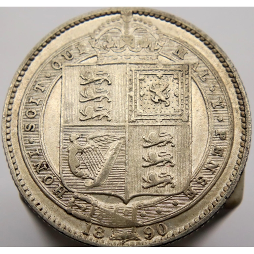 3085 - 1890 - Silver Shilling of Queen Victoria. P&P Group 1 (£14+VAT for the first lot and £1+VAT for subs... 