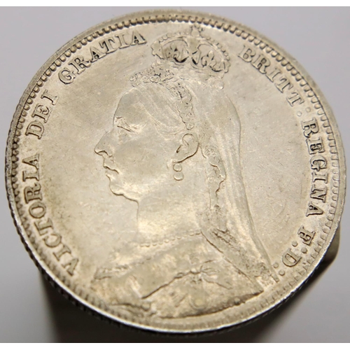 3085 - 1890 - Silver Shilling of Queen Victoria. P&P Group 1 (£14+VAT for the first lot and £1+VAT for subs... 