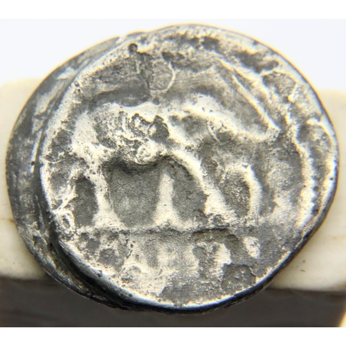 3104 - 50BC - Julius Caesar Silver Denarius Elephant coin - double obverse sides bonded together. P&P Group... 