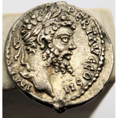 3109 - 199AD - Roman Silver Denarius of Emperor Septimius Severus with Slaves under his Banner. P&P Group 1... 