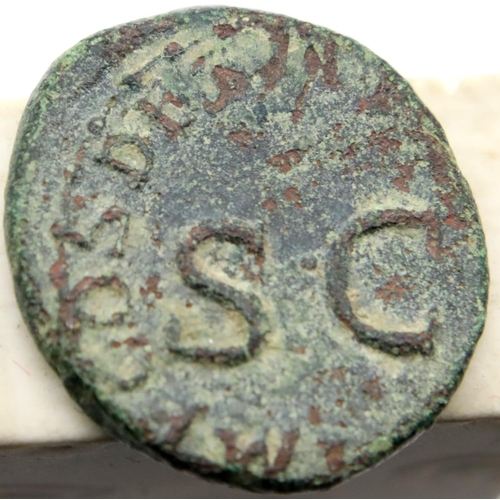 3114 - 41AD - Roman Bronze Quadran under rule of Emperor Claudius. P&P Group 1 (£14+VAT for the first lot a... 