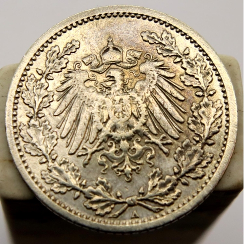 3147 - 1912 - Silver Half Mark of Germany minted in Berlin. P&P Group 1 (£14+VAT for the first lot and £1+V... 