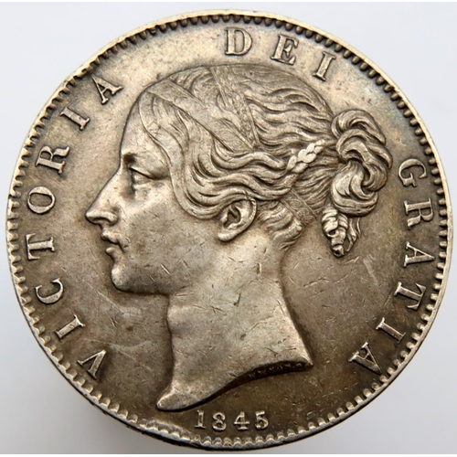 3154 - 1845 Silver crown of Queen Victoria. P&P Group 1 (£14+VAT for the first lot and £1+VAT for subsequen... 