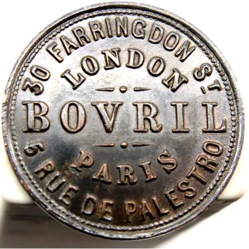 3171 - Victorian Bovril advertising Token (London-Paris). P&P Group 1 (£14+VAT for the first lot and £1+VAT... 